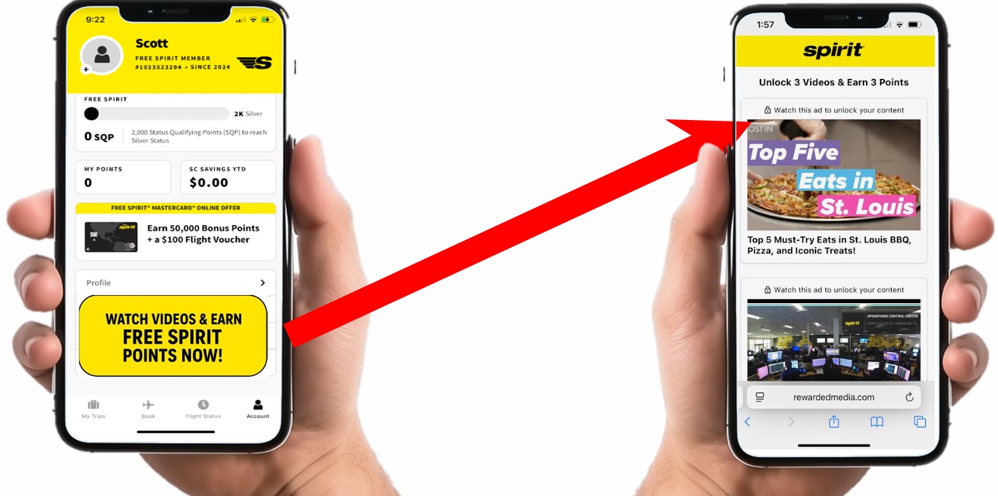 Spirit Airlines rewards example